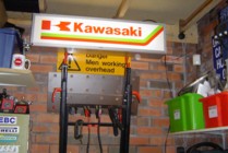 Kawasaki dealer showroom sign